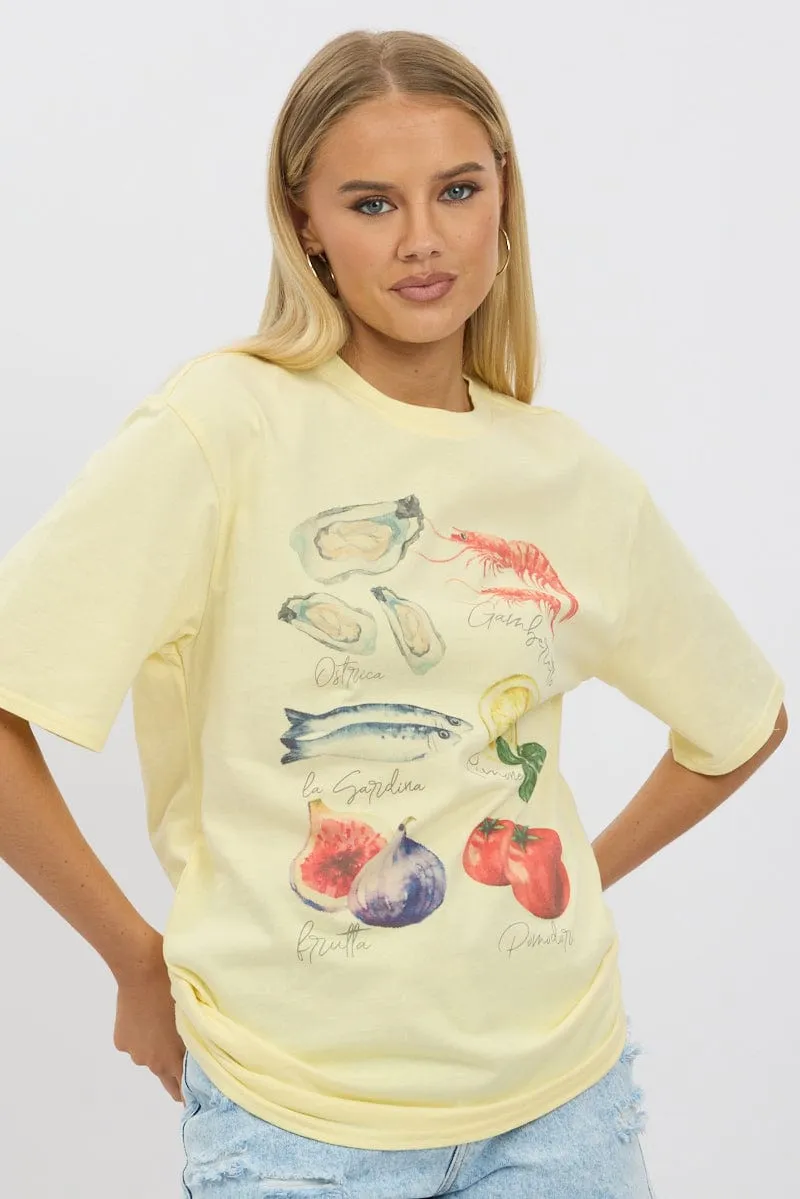 Yellow Graphic Tee Short Sleeve