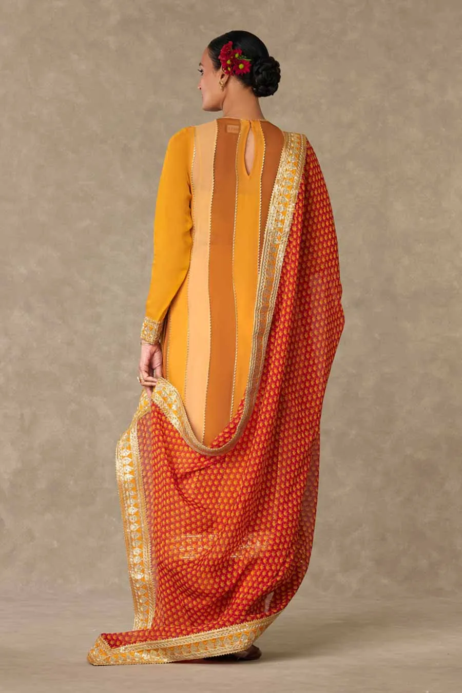 Yellow Sorbet Son-Patti Embroidered Kurta Set