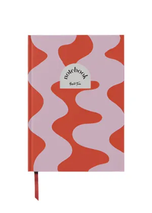 Yop & Tom Lined Notebook Hardback - Red Ripple