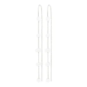 Zenaia Silver Plated Pearl Chain Earrings