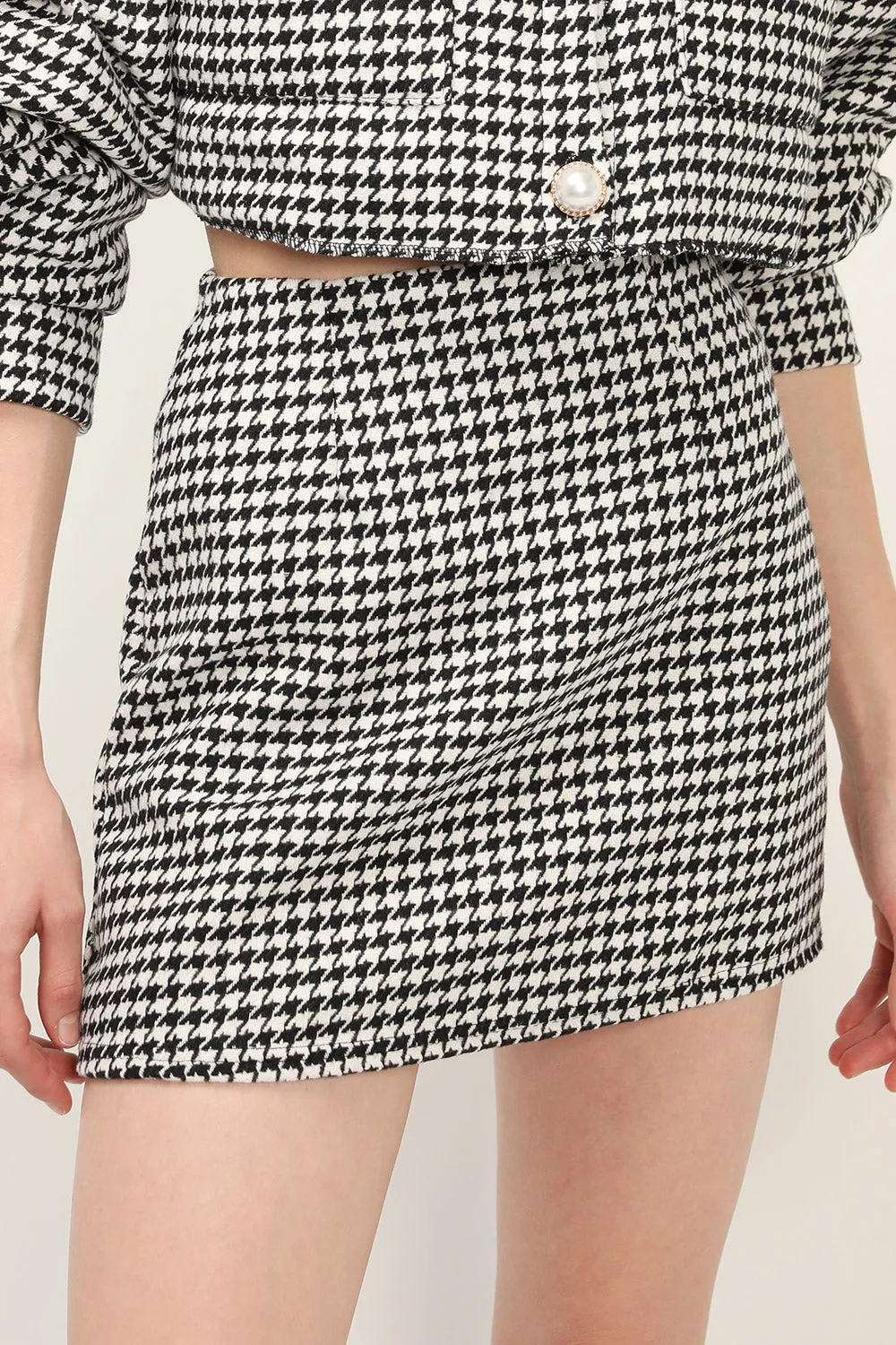 Zendaya Houndstooth Mini Skirt