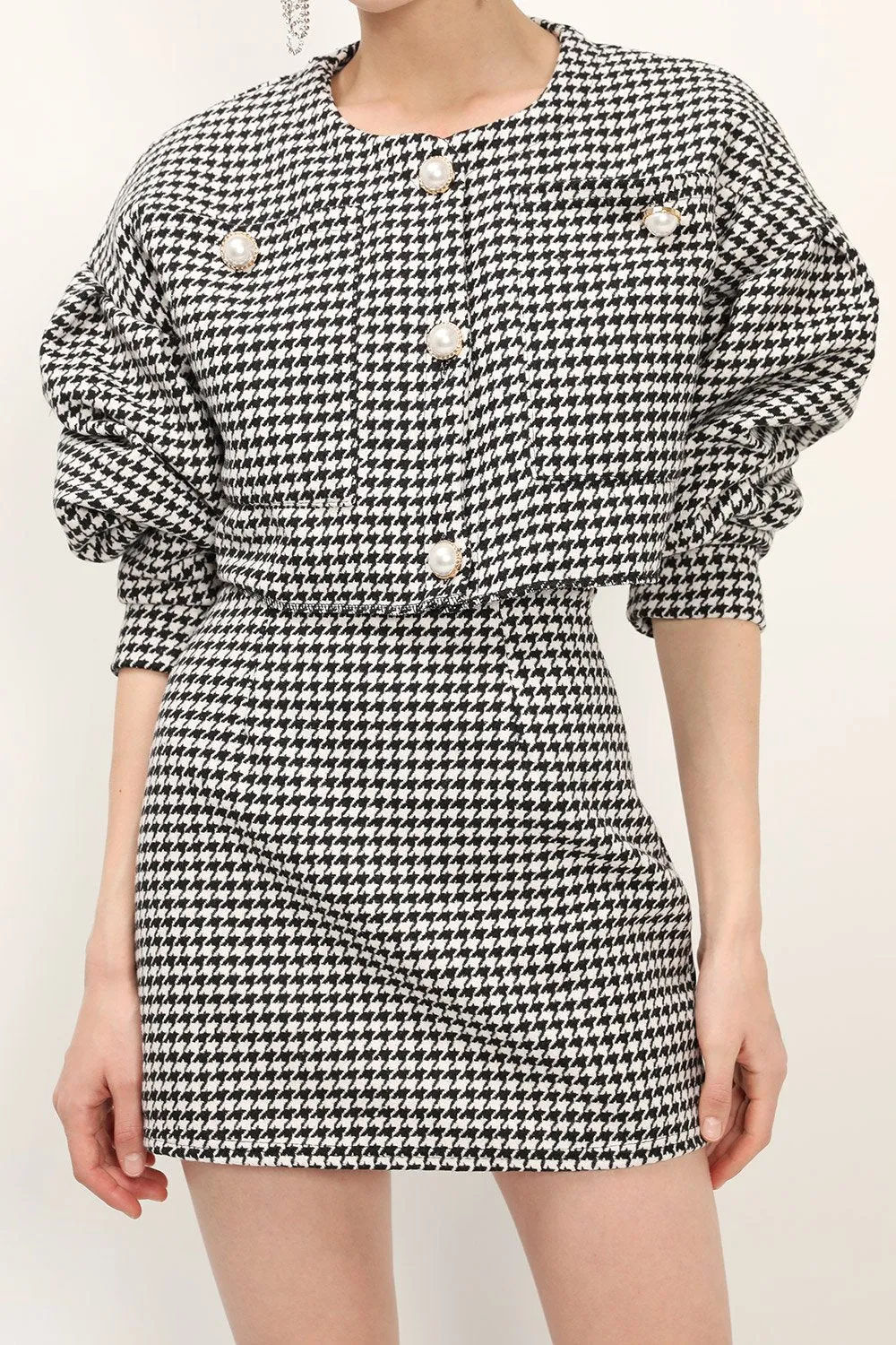 Zendaya Houndstooth Mini Skirt