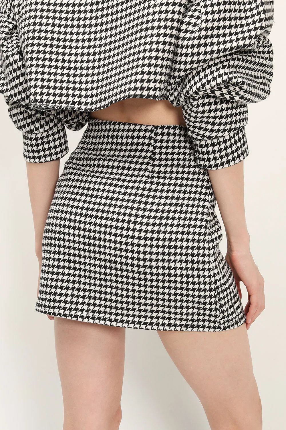 Zendaya Houndstooth Mini Skirt