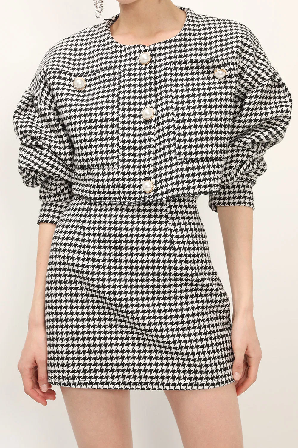 Zendaya Houndstooth Mini Skirt