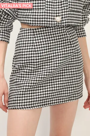 Zendaya Houndstooth Mini Skirt
